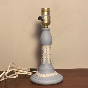 Vintage Antique Emery Hamilton Pastel Blue Wedgwood Style Lamp, Works!
